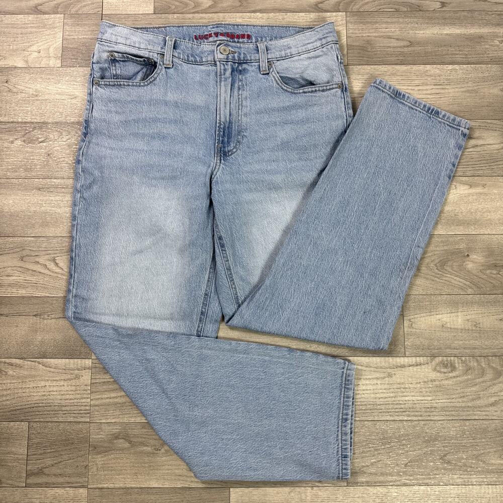Lucky Brand Relaxed Straight Denim Jeans Boy Mid Rise Light Wash sz 8/29